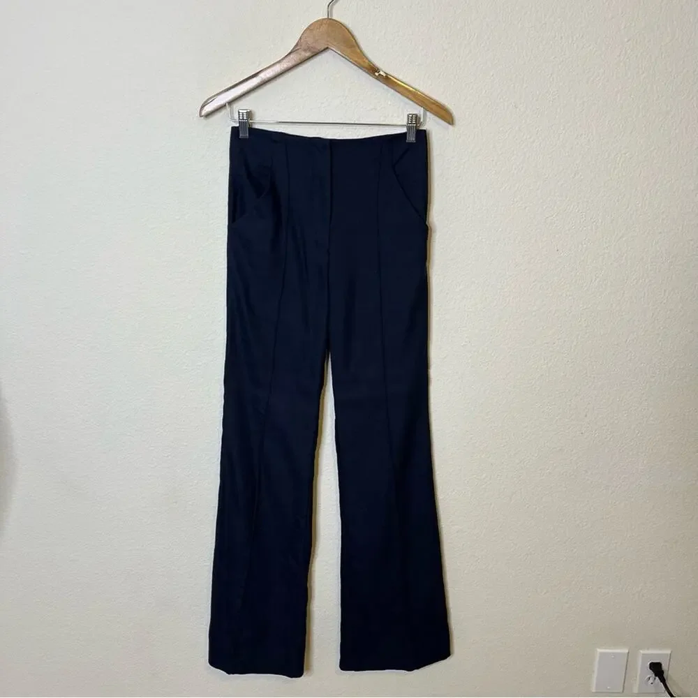 Veronica Beard Komi Linen Blend Flared Pants Center Seam Womens Size 0 - Picture 4 of 8